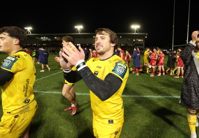 010126 - Dragons RFC v Scarlets - United Rugby Championship - Rhodri Williams of Dragons at full time