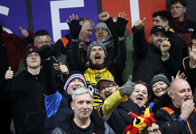010126 - Dragons RFC v Scarlets - United Rugby Championship - Dragons fans at full time