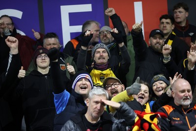 010126 - Dragons RFC v Scarlets - United Rugby Championship - Dragons fans at full time