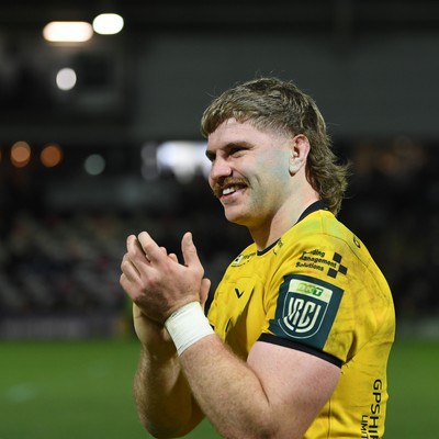 010126 - Dragons RFC v Scarlets - United Rugby Championship - Aaron Wainwright of Dragons at full time