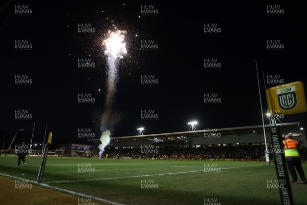 010126 - Dragons RFC v Scarlets - United Rugby Championship - Fireworks at full time