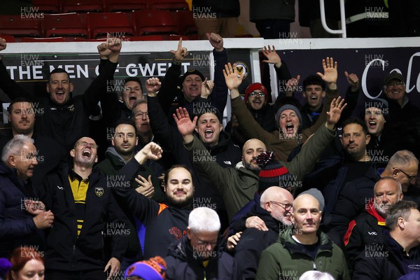 010126 - Dragons RFC v Scarlets - United Rugby Championship - Dragons fans at full time