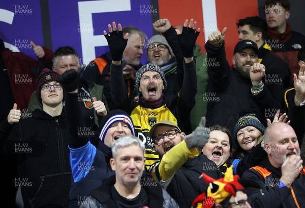 010126 - Dragons RFC v Scarlets - United Rugby Championship - Dragons fans at full time