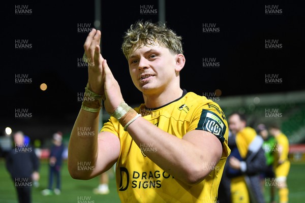 010126 - Dragons RFC v Scarlets - United Rugby Championship - Ryan Woodman of Dragons at full time