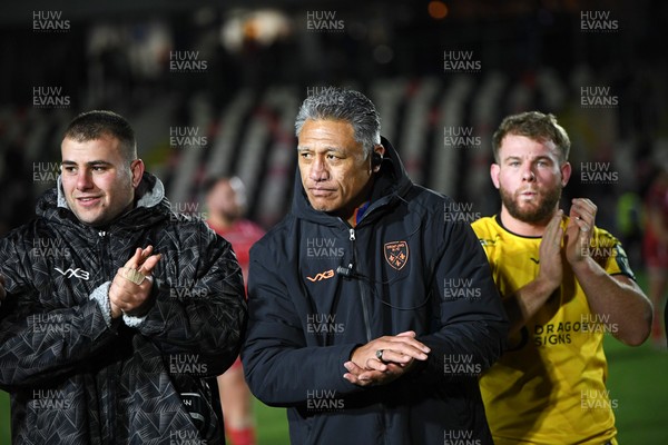 010126 - Dragons RFC v Scarlets - United Rugby Championship - Dragons head coach, Filo Tiatia at full time