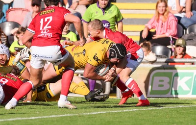 031026 Dragons RFC v Scarlets, BKT United Rugby Championship - Rodrigo Martinez of Dragons RFC powers over to score try