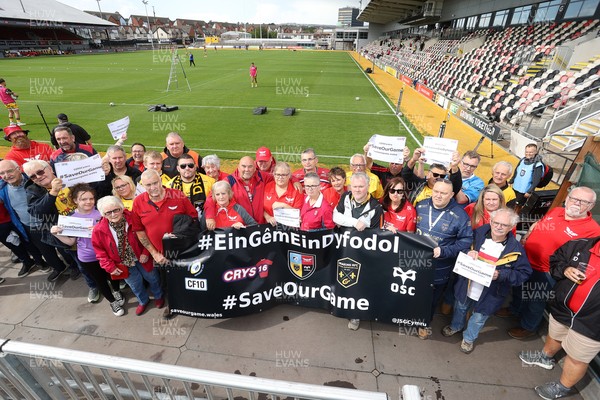 130925 - Dragons RFC v Scarlets - Pre Season Friendly - Both Scarlets and Dragons supporters campaign for Save Our Game
