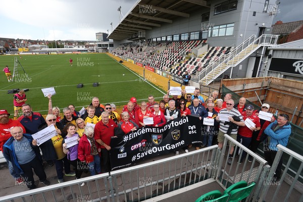 130925 - Dragons RFC v Scarlets - Pre Season Friendly - Both Scarlets and Dragons supporters campaign for Save Our Game