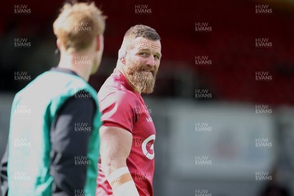 130925 - Dragons RFC v Scarlets - Preseason Friendly - Jake Ball of Scarlets walks out 
