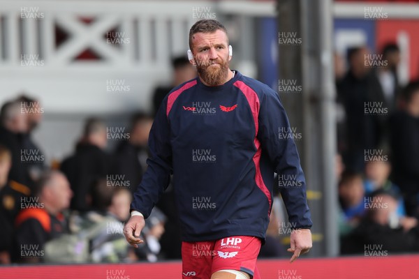 130925 - Dragons RFC v Scarlets - Preseason Friendly - Jake Ball of Scarlets leaves the field 