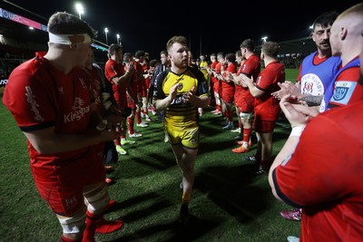 220325 - Dragons RFC v Ulster - United Rugby Championship - Aneurin Owen of Dragons at full time