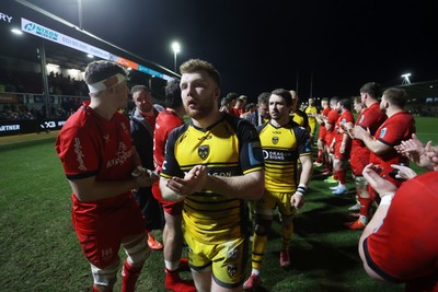 220325 - Dragons RFC v Ulster - United Rugby Championship - Aneurin Owen of Dragons at full time