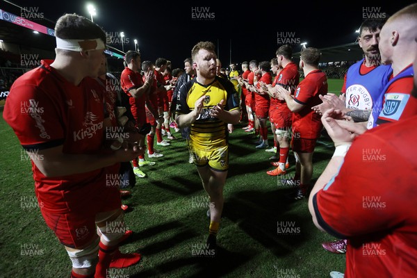 220325 - Dragons RFC v Ulster - United Rugby Championship - Aneurin Owen of Dragons at full time