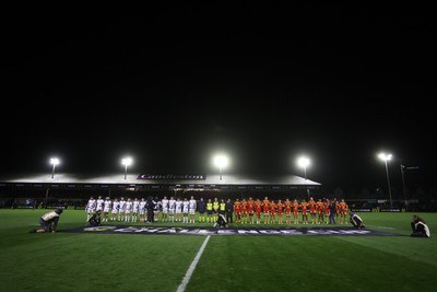 161026 - Dragons RFC v USA Perpignan - European Rugby Challenge Cup - A minutes silence is held for Hyron Andrews