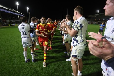 161026 - Dragons RFC v USA Perpignan - European Rugby Challenge Cup - Dejected Jeronimo de la Fuente of Perpignan at full time