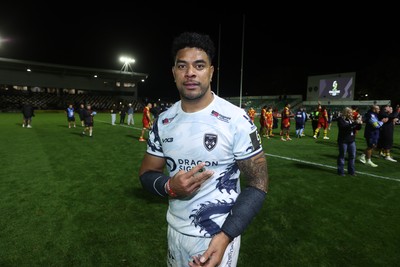 161026 - Dragons RFC v USA Perpignan - European Rugby Challenge Cup - Fetuli Paea of Dragons at full time