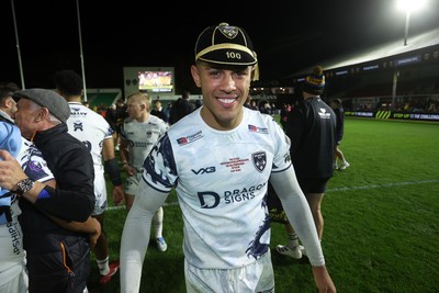 161026 - Dragons RFC v USA Perpignan - European Rugby Challenge Cup - Rio Dyer of Dragons with his 100th cap