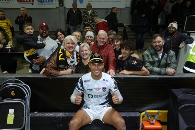 161026 - Dragons RFC v USA Perpignan - European Rugby Challenge Cup - Rio Dyer of Dragons with his 100th cap