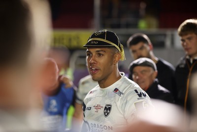 161026 - Dragons RFC v USA Perpignan - European Rugby Challenge Cup - Rio Dyer of Dragons gets his 100th cap