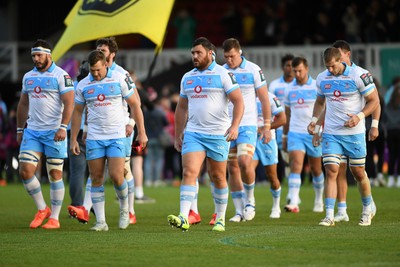 170426 - Dragons RFC v Vodacom Bulls - United Rugby Championship - Bulls players run out at the start of the match