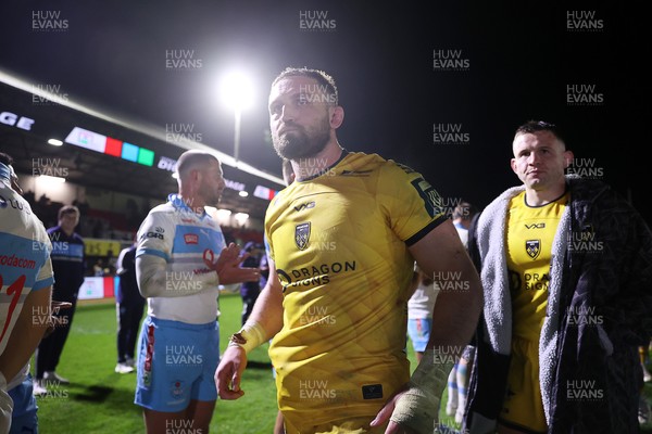 170426 - Dragons v Vodacom Bulls - United Rugby Championship - Harrison Keddie of Dragons at full time