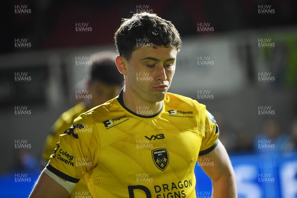 170426 - Dragons RFC v Vodacom Bulls - United Rugby Championship - Dejected Niall Armstrong of Dragons at full time