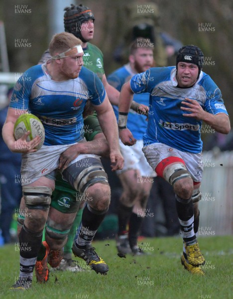 230116 - Newport Gwent Dragons Premier Select XV v Connacht Eagles - British and Irish Cup - Dragon's Lloyd Fairbrother breaks free with the ball