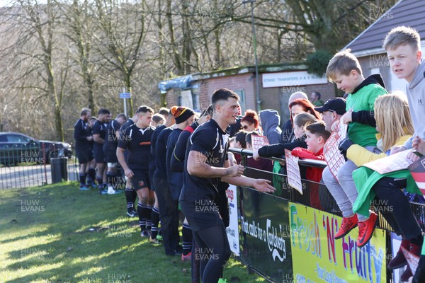 200218 - Dragons Public Training Session, Ebbw Vale - The Dragons players sign autographs for fans after an open training session at Eugene Cross Park, Ebbw Vale, ahead of their Guinness PRO14 match against Edinburgh which will take place at the ground