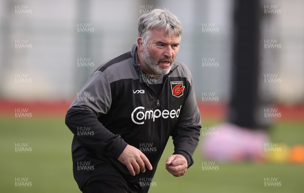 231121 - Dragons Training Session - Dragons Forwards coach Mefin Davies during training session