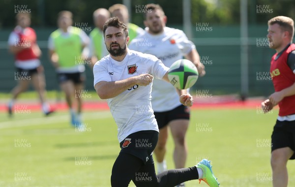 240821 - Dragons Rugby Training Session - Jordan Williams during training session