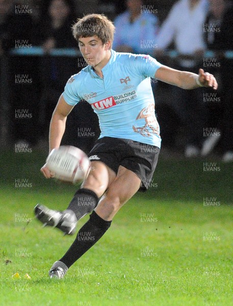 30.09.09 - WRU Age Grade Regional Championship, Dragons u18 v Ospreys u18 Ospreys' Owen Williams takes a kick at goal 