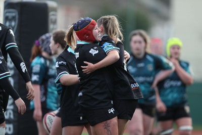 070124 - Dragons v Ospreys - Regional U18 Women's Championship - Ospreys celebrate a try