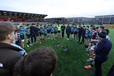 080226 - Dragons U18s v Cardiff U18s - Regional Age Grade - Cardiff team huddle