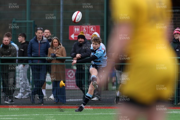 080226 - Dragons U18s v Cardiff U18s - Regional Age Grade - Finn Britton of Cardiff kicks the conversion