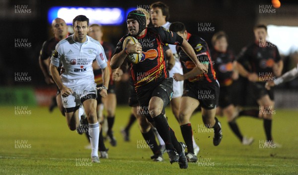 23.10.10 - Newport-Gwent Dragons v Aironi - Magners League - Adam Hughes of Newport-Gwent Dragons breaks away to score try. 