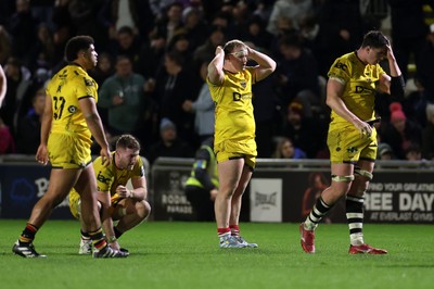 280226 - Dragons RFC v Benetton Rugby - United Rugby Championship - Dejected Dragons at full time