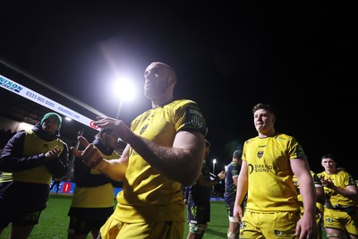 280226 - Dragons RFC v Benetton Rugby - United Rugby Championship - Cai Evans of Dragons at full time