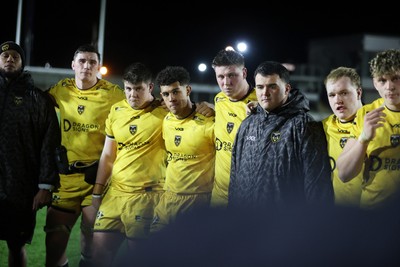 280226 - Dragons RFC v Benetton Rugby - United Rugby Championship - Dejected Dragons at full time