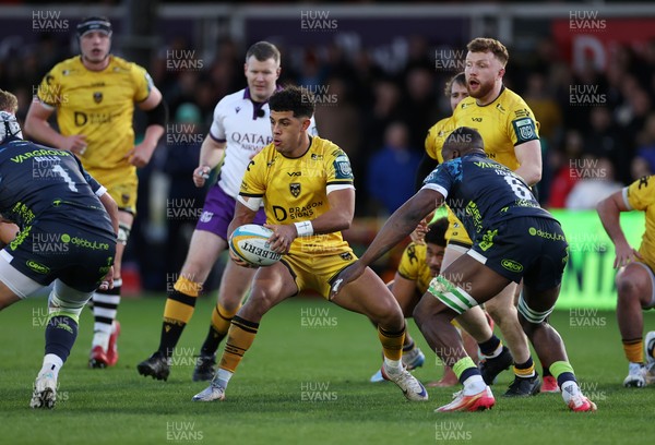 280226 - Dragons RFC v Benetton Rugby - United Rugby Championship - Rio Dyer of Dragons 