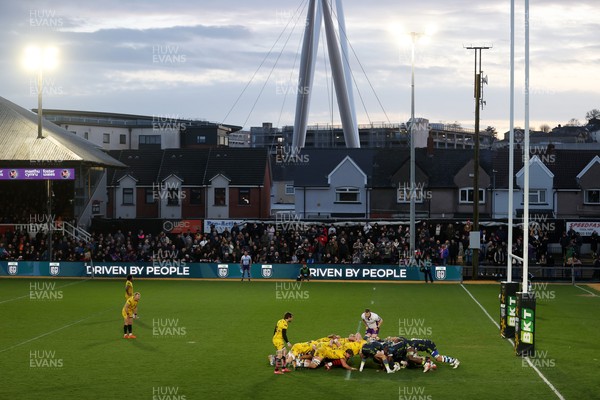 280226 - Dragons RFC v Benetton Rugby - United Rugby Championship - General View of Rodney Parade