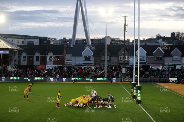 280226 - Dragons RFC v Benetton Rugby - United Rugby Championship - General View of Rodney Parade
