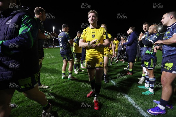 280226 - Dragons RFC v Benetton Rugby - United Rugby Championship - Angus O�Brien of Dragons at full time