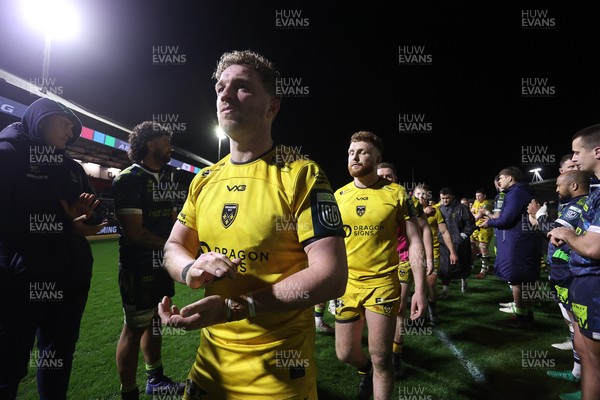 280226 - Dragons RFC v Benetton Rugby - United Rugby Championship - Angus O�Brien of Dragons at full time