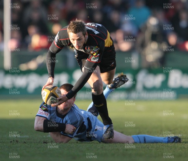 26.12.08  Dragons v Cardiff Blues... Dragons' Jason Tovey beats Ceri Sweeney. 