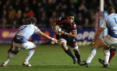 261213 - Newport Gwent Dragons v Cardiff Blues, RaboDirect PRO12 - Dragons Toby Faletau takes on Blues' Josh Navidi