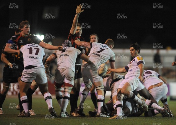 061213 - Newport Gwent Dragons v Union Bordeaux Begles - Amlin Challenge Cup -Manu Saubusse of Union Bordeaux Begles clears the ball from the ruck with a box kick