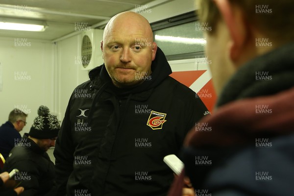 200118 Dragons v Union Bordeaux Begles - European Rugby Challenge Cup - Head Coach of Dragons Bernard Jackman answers questions from the press after the game  