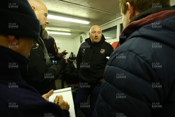 200118 Dragons v Union Bordeaux Begles - European Rugby Challenge Cup - Head Coach of Dragons Bernard Jackman answers questions from the press after the game  