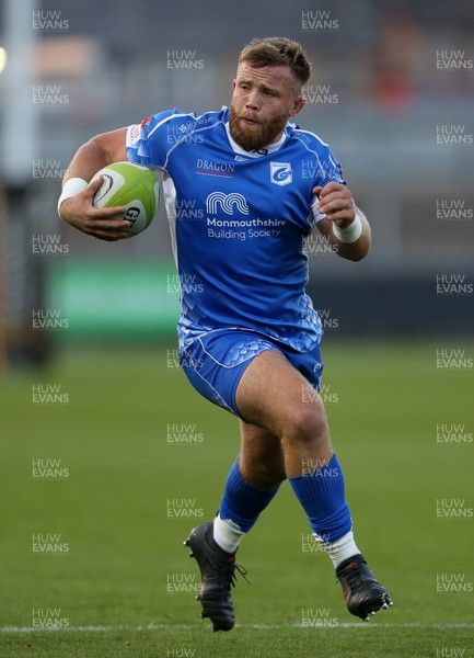 070918 - Dragons A v Cardiff Blues A - Celtic Cup - Rhys Lawrence of Dragons makes a break