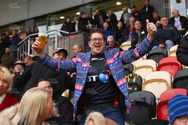 261217 - Dragons v Cardiff Blues- GuinnessPro14 Fans of Cardiff Blues and of Dragons enjoy the atmosphere 